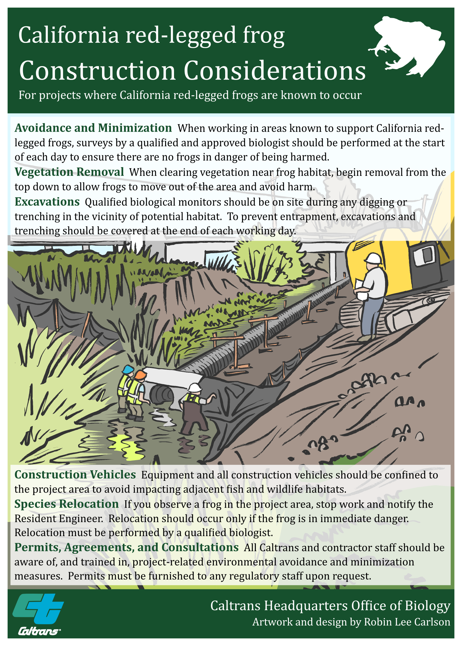 California Red-legged frog Construction Considerations poster